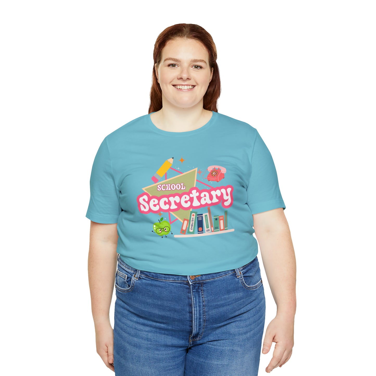 School Secretary shirt, 90s shirt, 90s teacher shirt, colorful school secretary shirt, colorful school shirt, T543