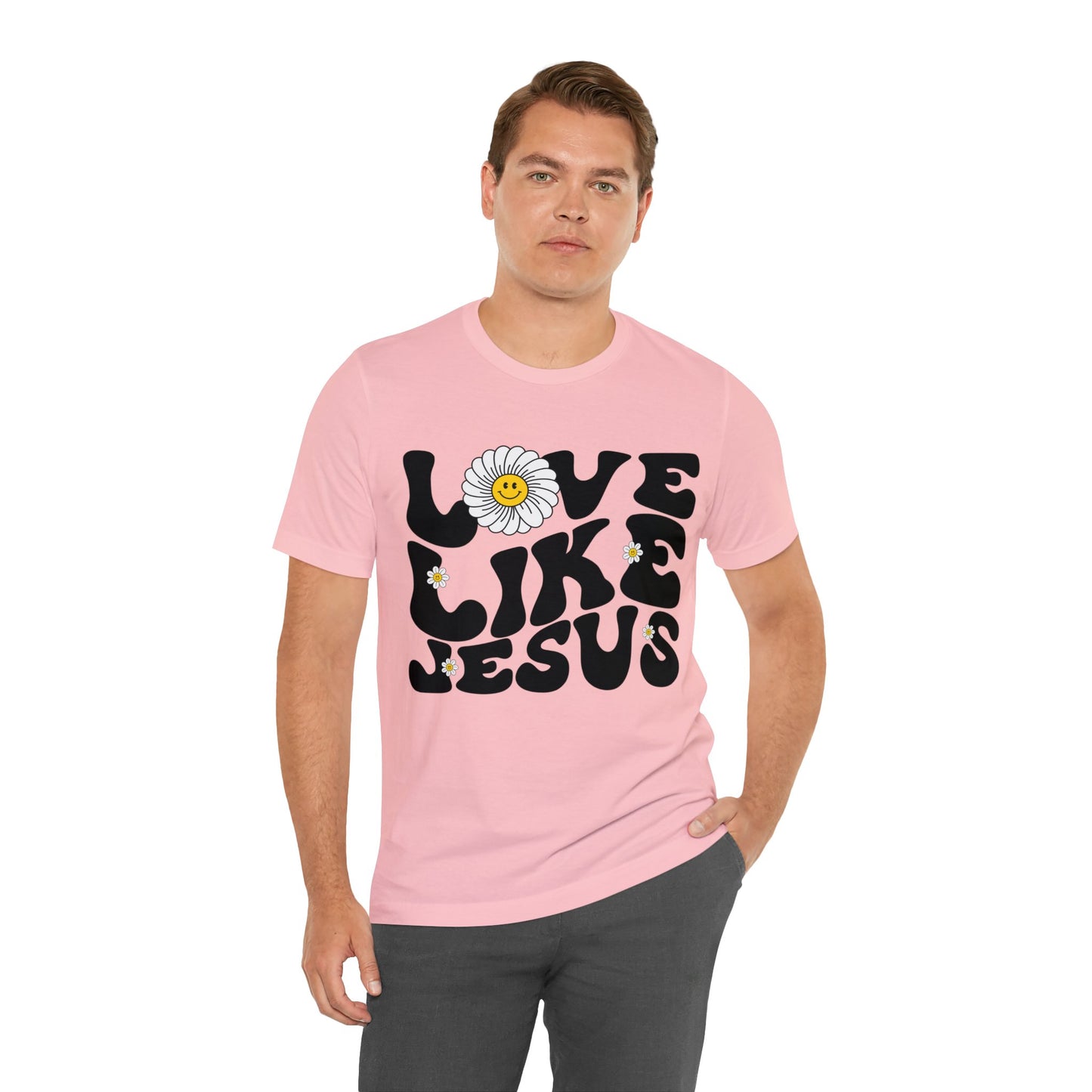 Retro Love Like Jesus Shirt, Cute Jesus Shirt, Women's Christian Clothing, Unisex Crewneck Christian Shirt, T851