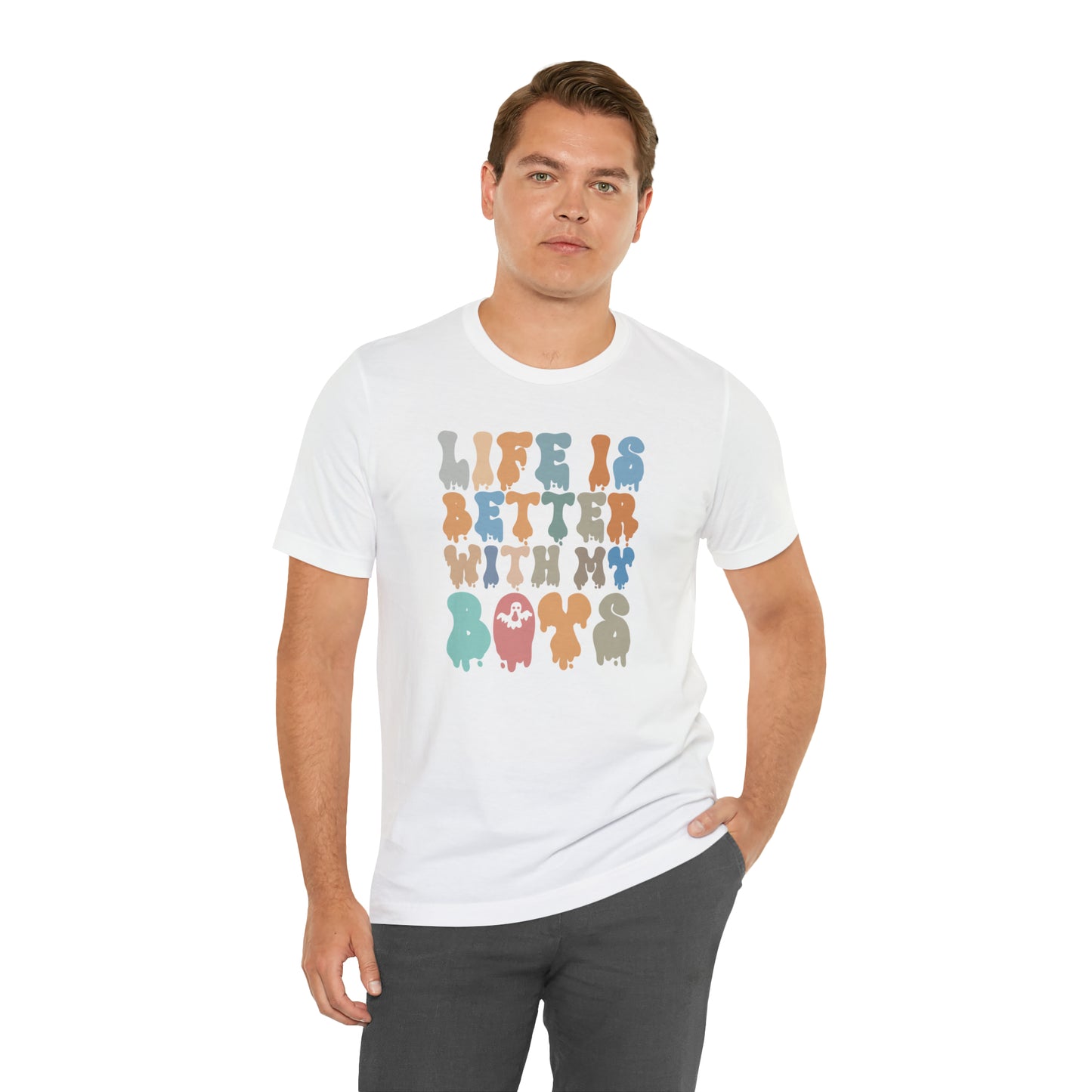 Cute Boy Mom Shirt for Birthday Gift for Mom, Life is better with my boys Shirt for Halloween Gift, T309