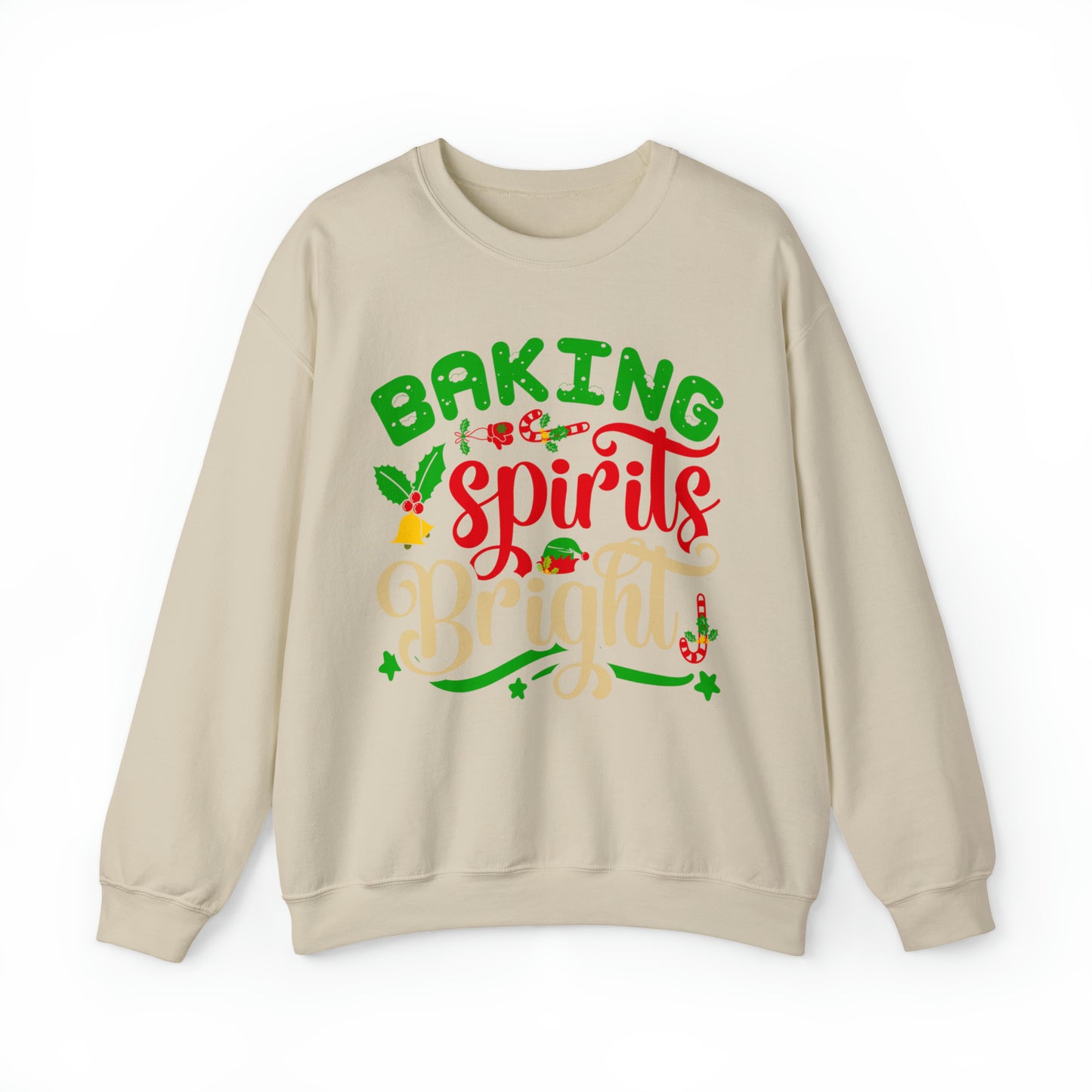 Baking Spirits Bright Sweatshirt, Christmas Cookie Sweatshirt, Funny Baker Sweatshirt, Gift For Cookie Lover, Cute Christmas Cookie, SW934