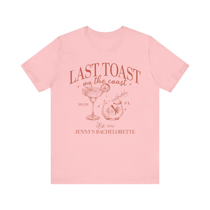 Last Toast on the Coast Beach Bachelorette Party Shirt, Custom Bachelorette Shirts, Personal Luxury Bachelorette, Social Club Bach, T1558