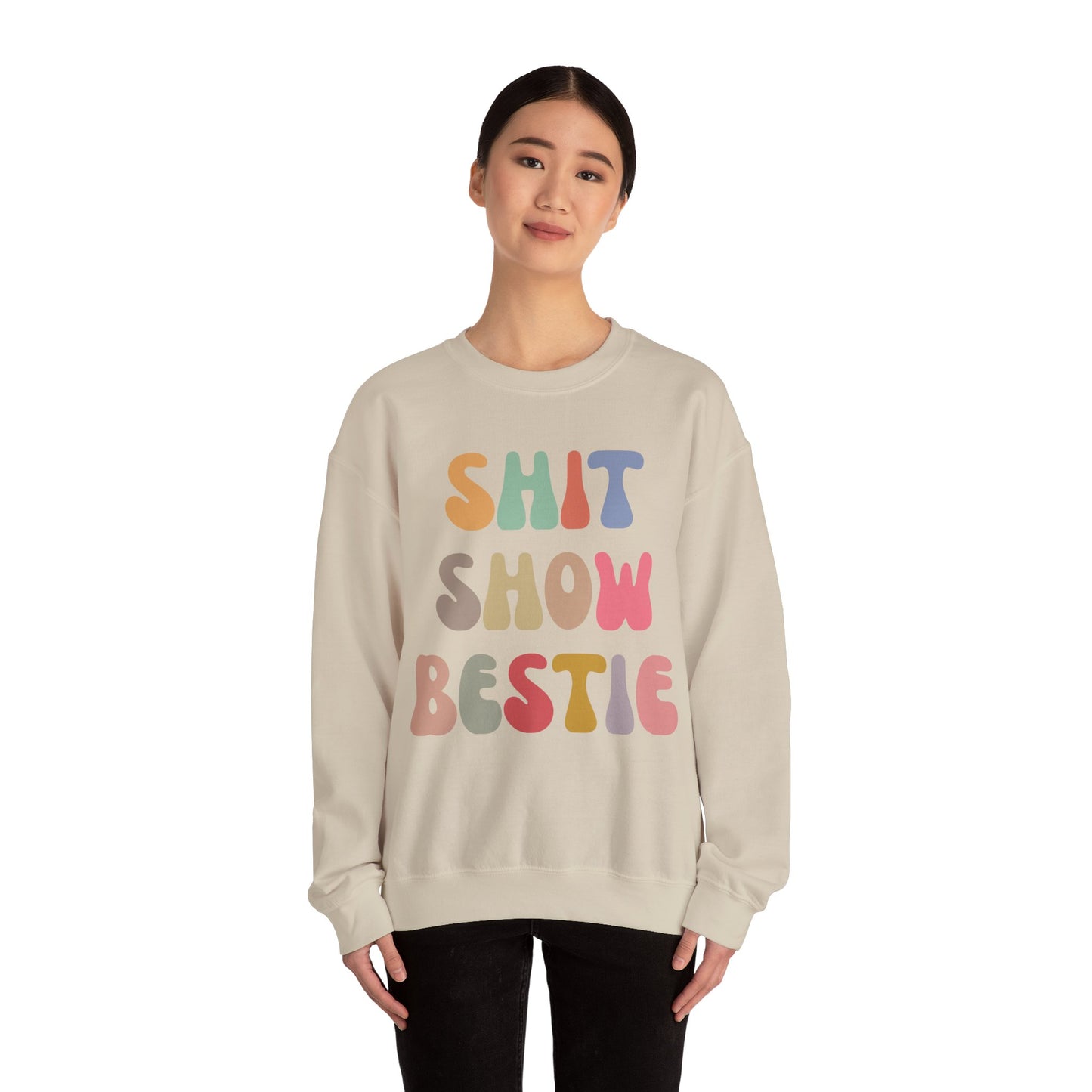 Shit Show Bestie Sweatshirt, BFF Sweatshirt for Women, Funny Best Friend Sweatshirt, Forever Bestie Sweatshirt, Matching Besties, S1306