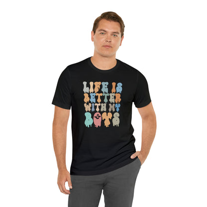 Cute Boy Mom Shirt for Birthday Gift for Mom, Life is better with my boys Shirt for Halloween Gift, T309