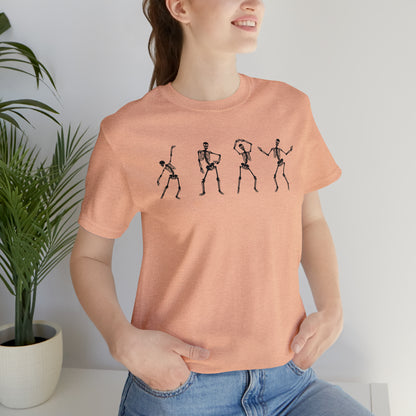 Dancing Skeleton Halloween Shirt, Pumpkin Shirt, Fall tshirt Spooky Season TShirt, Fall Shirts for Women, T534