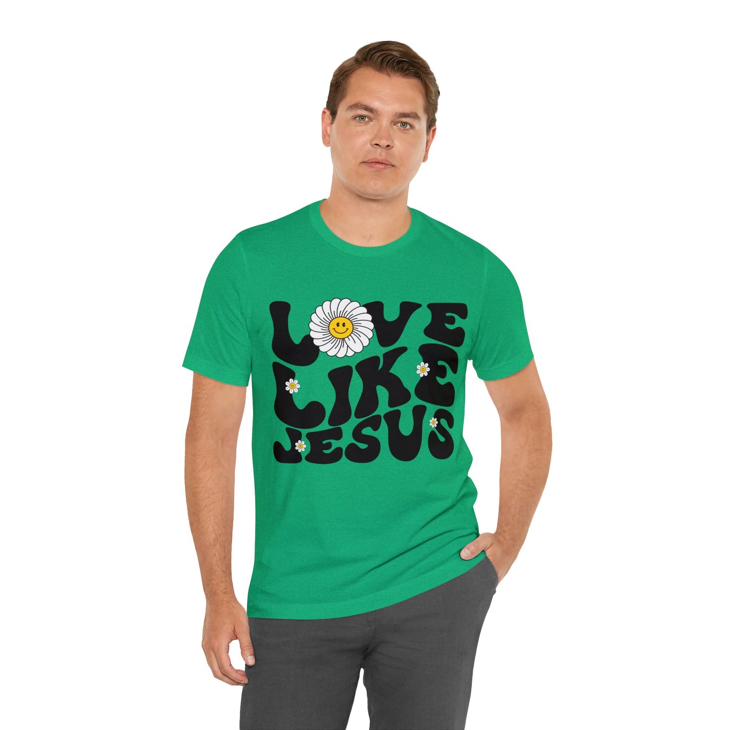 Retro Love Like Jesus Shirt, Cute Jesus Shirt, Women's Christian Clothing, Unisex Crewneck Christian Shirt, T851