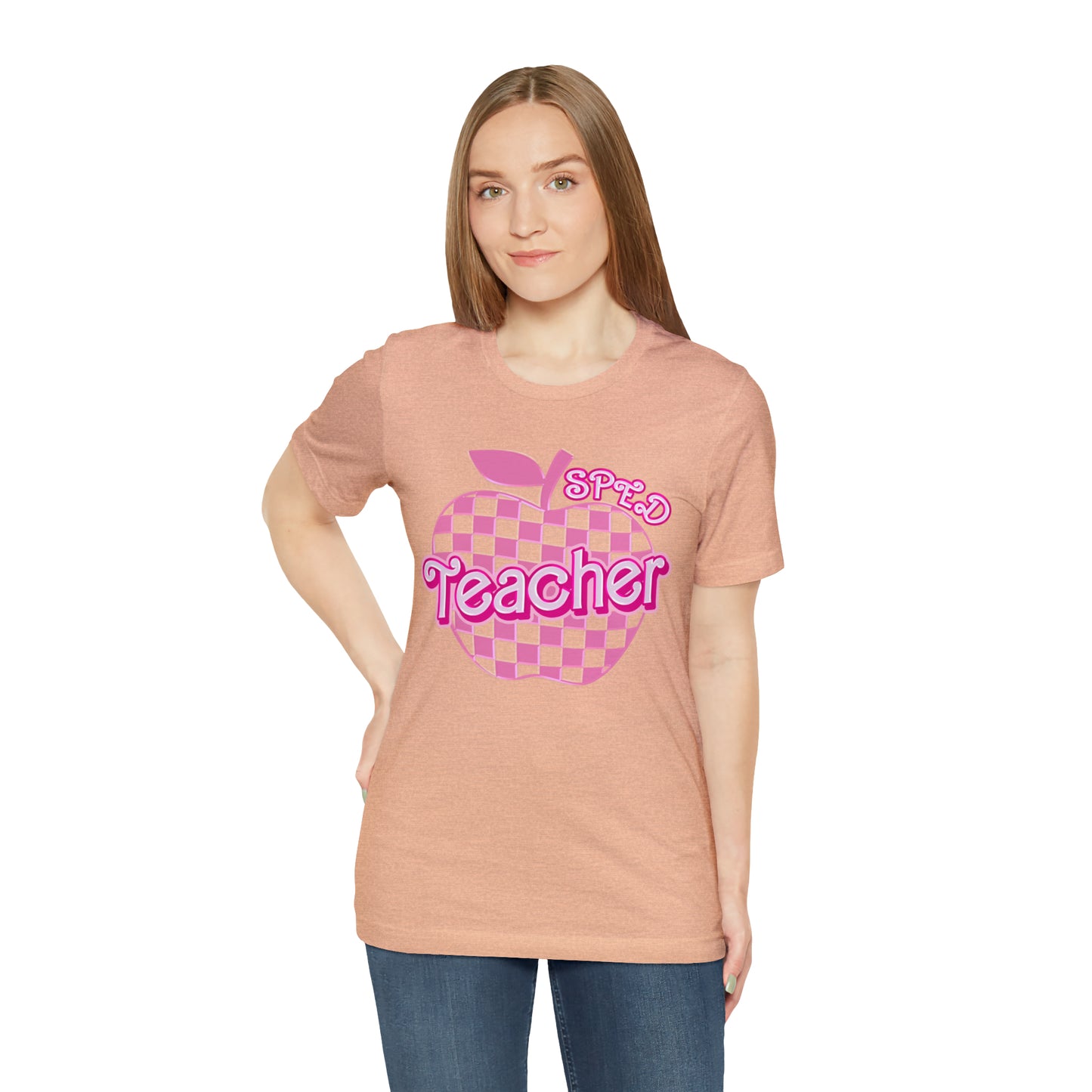 Sped Teacher Shirt, Sped Teacher Shirt Words, Pink Teacher Shirts, Teacher Appreciation Checkered Tee, Gifts for Teachers, Teacher Era, T797