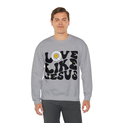 Retro Love Like Jesus Sweatshirt, Cute Jesus Sweatshirt, Women's Christian Clothing, Unisex Crewneck Christian Sweatshirt, S851