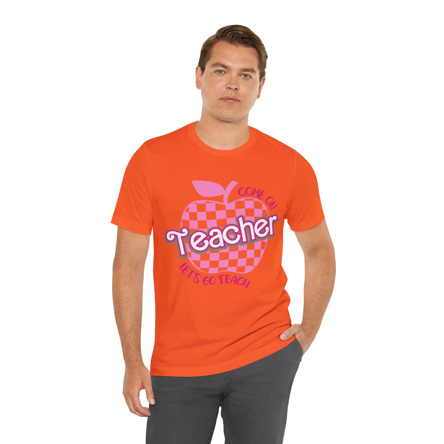 Come On Let's Go Teach Teacher Shirt, Trendy Teacher shirt, Retro Back to school, Teacher Appreciation Checkered Teacher Tee, T724