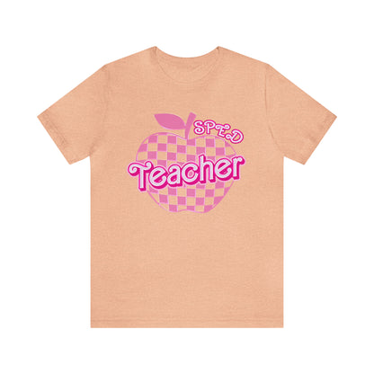 Sped Teacher Shirt, Sped Teacher Shirt Words, Pink Teacher Shirts, Teacher Appreciation Checkered Tee, Gifts for Teachers, Teacher Era, T797