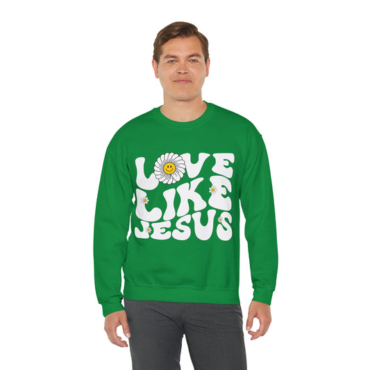 Retro Love Like Jesus Sweatshirt, Cute Jesus Sweatshirt, Women's Christian Clothing, Unisex Crewneck Christian Sweatshirt, S851