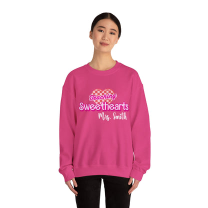 Personalized Teaching Sweethearts Valentines Day Sweatshirt, Teacher Valentine's Day Sweatshirts Teachers, Gift Sweater Hearts Day, SW1274