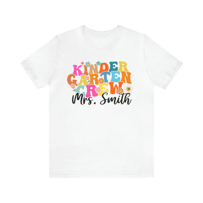 Custom Kindergarten Teacher Shirt, Cute Kindergarten Crew Shirt, Retro Teacher Shirt, Custom Teacher Appreciation Gift, T618