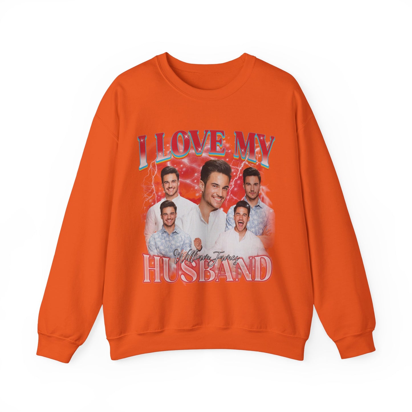 Custom I Love My Husband Sweatshirt, Customized Photo Bootleg Rap Tee, Valentine Matching Couple Sweatshirt, Custom Image Sweatshirt, SW1359