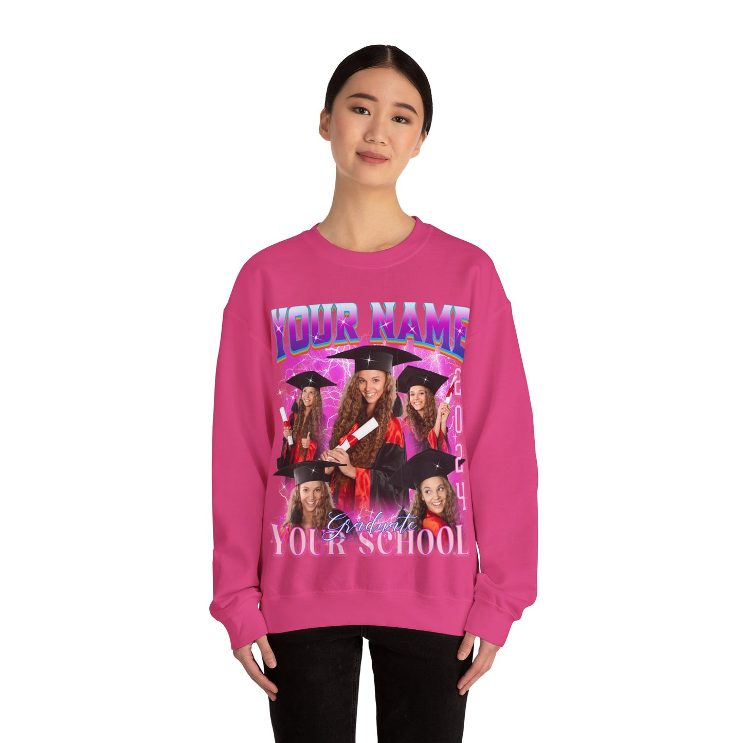 Graduation Party Sweatshirt, Custom Bootleg Rap Tee For Graduation, Custom Graduation Sweatshirt, Custom Photo Graduate Sweatshirt, S1634