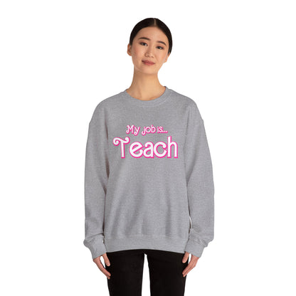 My Job is Teach Sweatshirt, Trendy Teacher Sweatshirt, Retro Back to school, Teacher Appreciation, Checkered Teacher Sweatshirt, S734