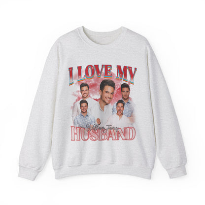 Custom I Love My Husband Sweatshirt, Customized Photo Bootleg Rap Tee, Valentine Matching Couple Sweatshirt, Custom Image Sweatshirt, SW1359