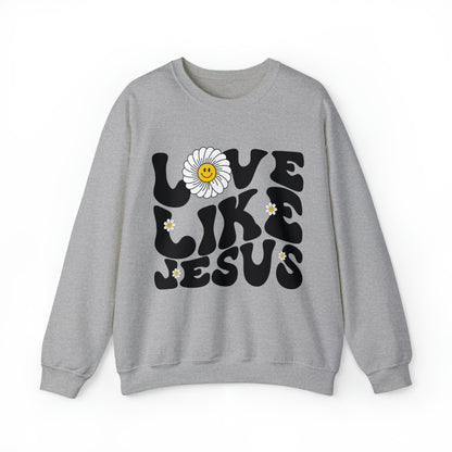 Retro Love Like Jesus Sweatshirt, Cute Jesus Sweatshirt, Women's Christian Clothing, Unisex Crewneck Christian Sweatshirt, S851