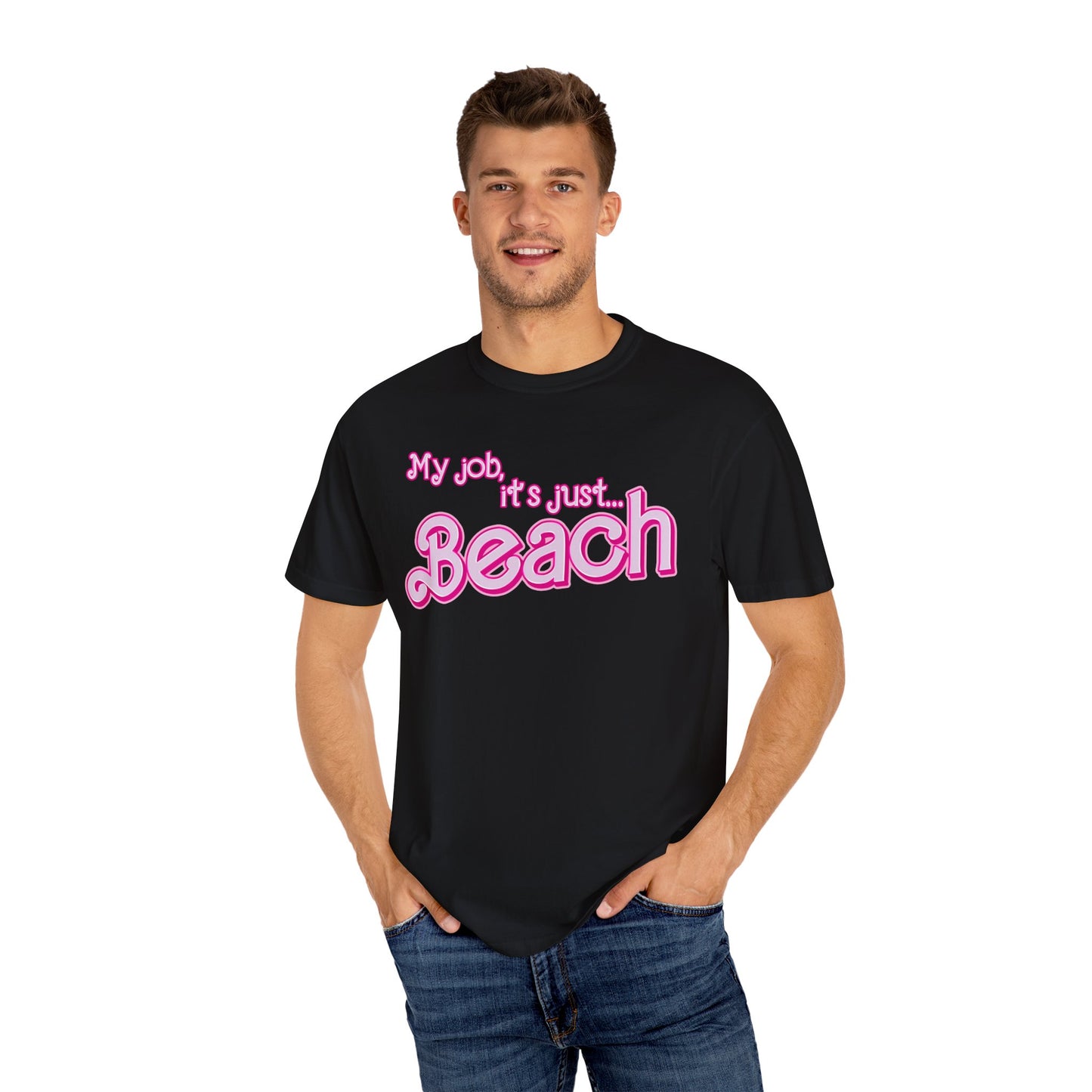 My Job Is Beach Shirt Tee , Beach Shirt Actually, My Job It Is Just Beach Shirt, Hot Pink Lady Shirt, Funny Gift For Beach Tee, CC805