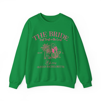 Last Toast on the Coast Beach Bachelorette Party Sweatshirt,  Custom Bachelorette Sweatshirt, Bride Sweatshirt Bridesmaids Sweatshirt, S1604