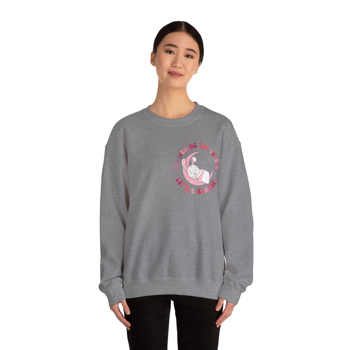 Delivering the Cutest Little Bunnies Sweatshirt, Labor and Delivery Easter Sweatshirt, L&D Shirt Catching Babies L and D Sweatshirt, S1552