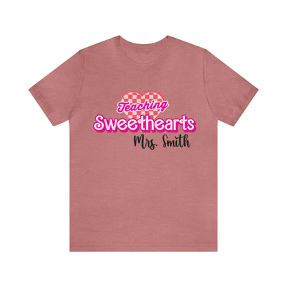 Personalized Teaching Sweethearts Valentines Day Shirt, Teacher Valentine's Day Shirts for Teachers, Gift Sweater for Hearts Day, T1274