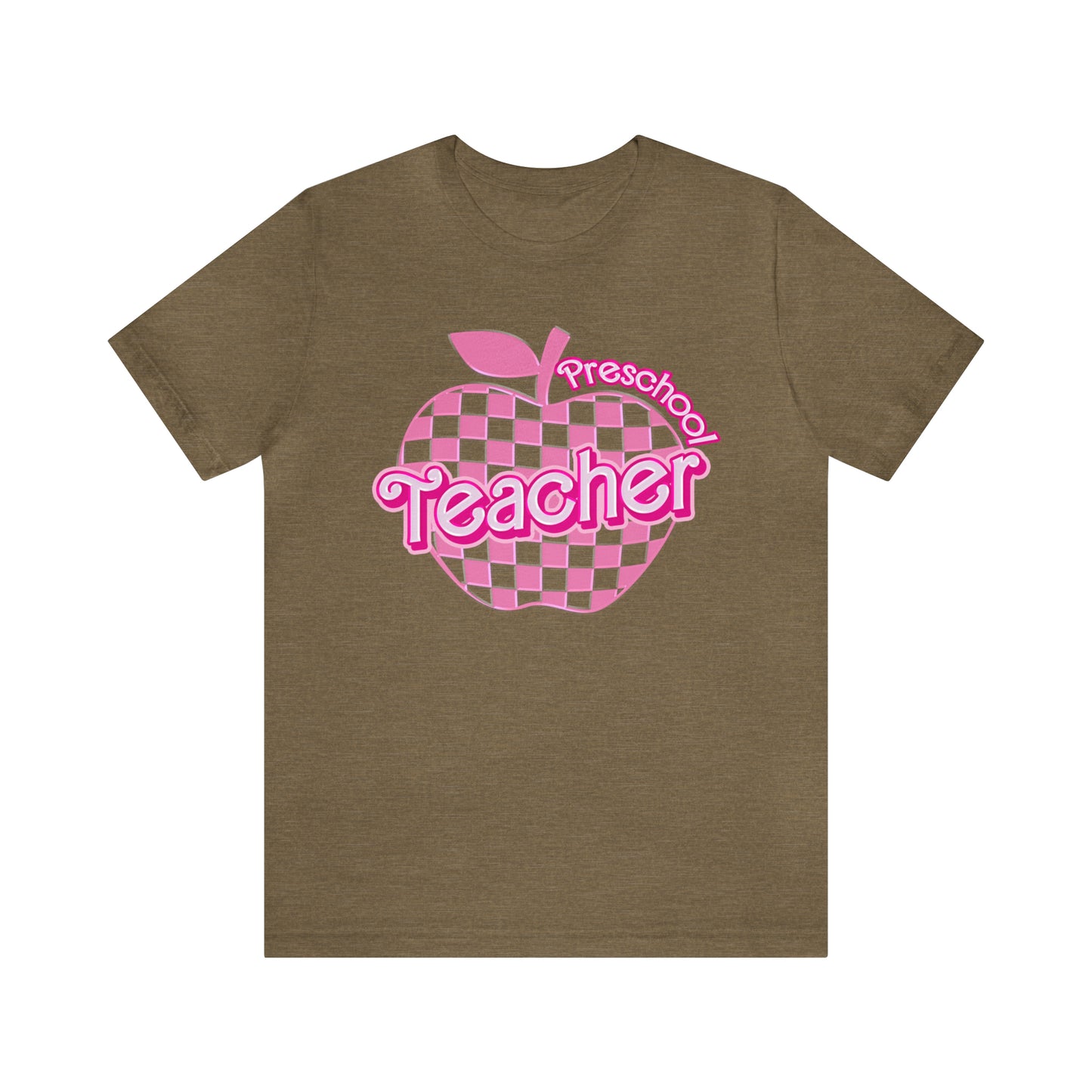 Preschool Teacher Shirt, Pink Teacher Shirts, Trendy Teacher Tshirt, Teacher Appreciation Checkered Teacher Tee, Gifts for Teachers, T798