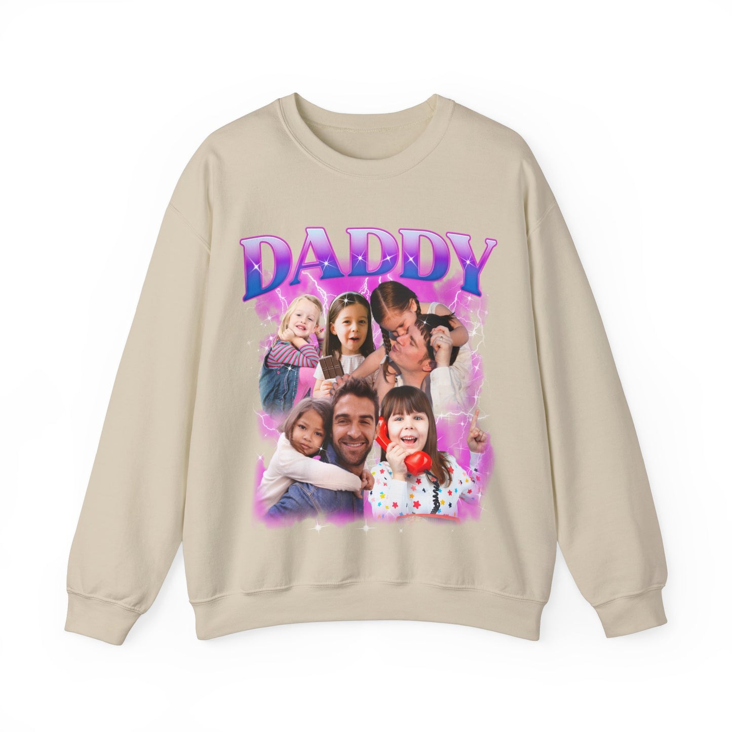 Custom Bootleg Rap Daddy Tee, Custom Photo Daddy Sweatshirt, Dad Shirt With Kid Face Photos Custom Father's Day Gift, Face Father Gift S1648