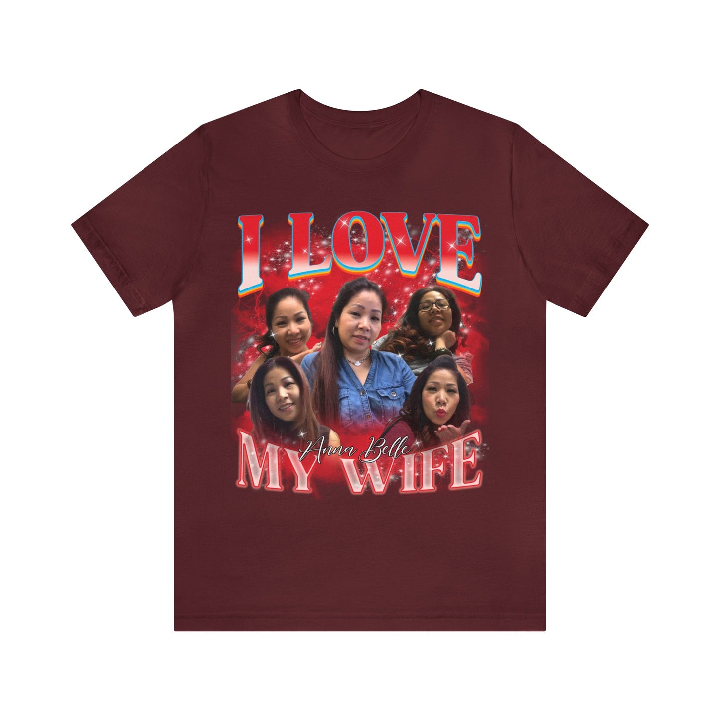 Custom Bootleg Rap Tee, I Love My Wife Shirt, Custom Wife Photo Shirt, Vintage Graphic 90s, T1347