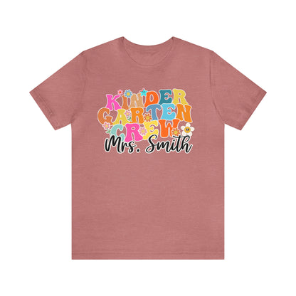 Custom Kindergarten Teacher Shirt, Cute Kindergarten Crew Shirt, Retro Teacher Shirt, Custom Teacher Appreciation Gift, T618