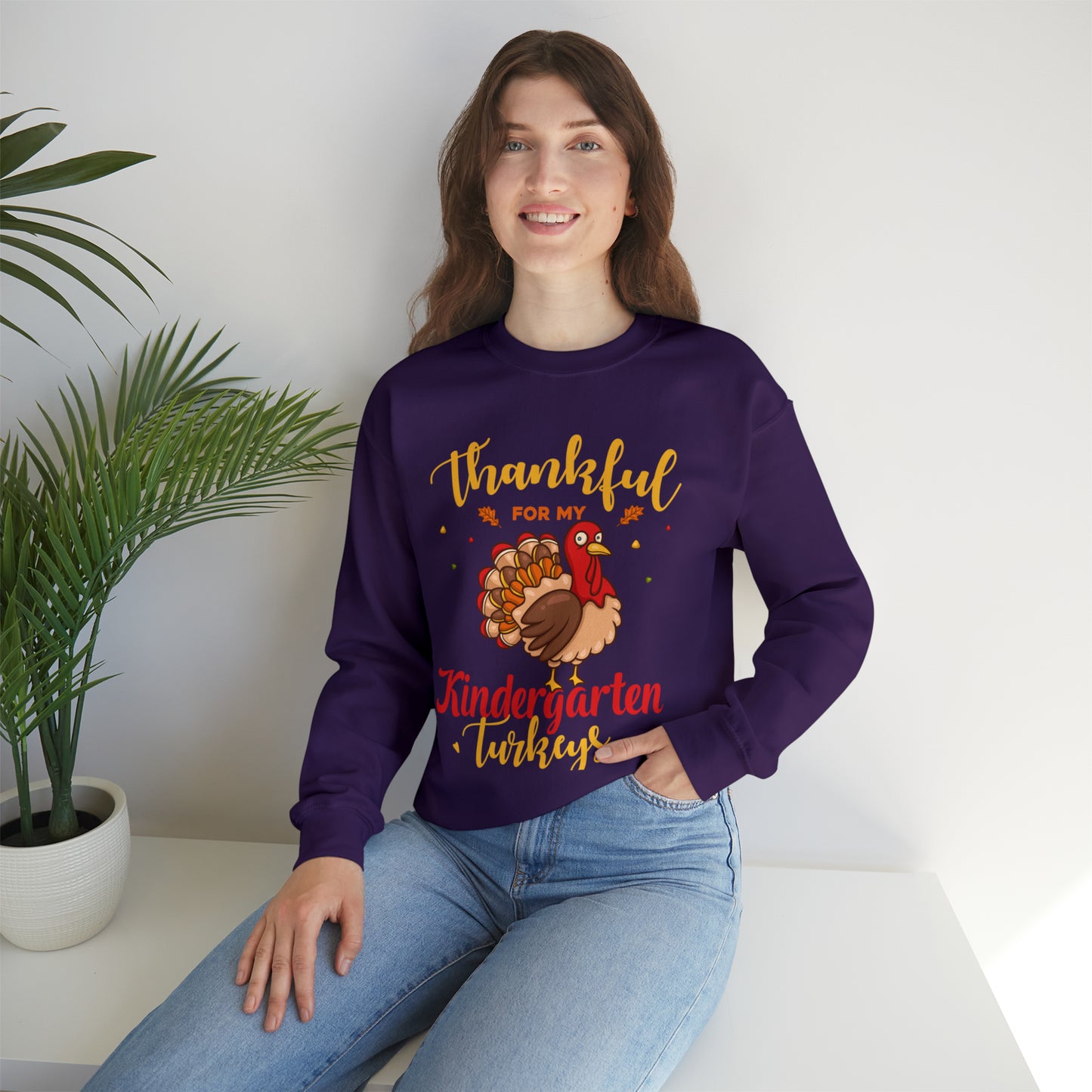 Thankful For My Kindergarten Turkey Sweatshirt, Thanksgiving Dinner Sweatshirt, Family Thanksgiving Shirt, Thanksgiving Turkey Shirt, SW860