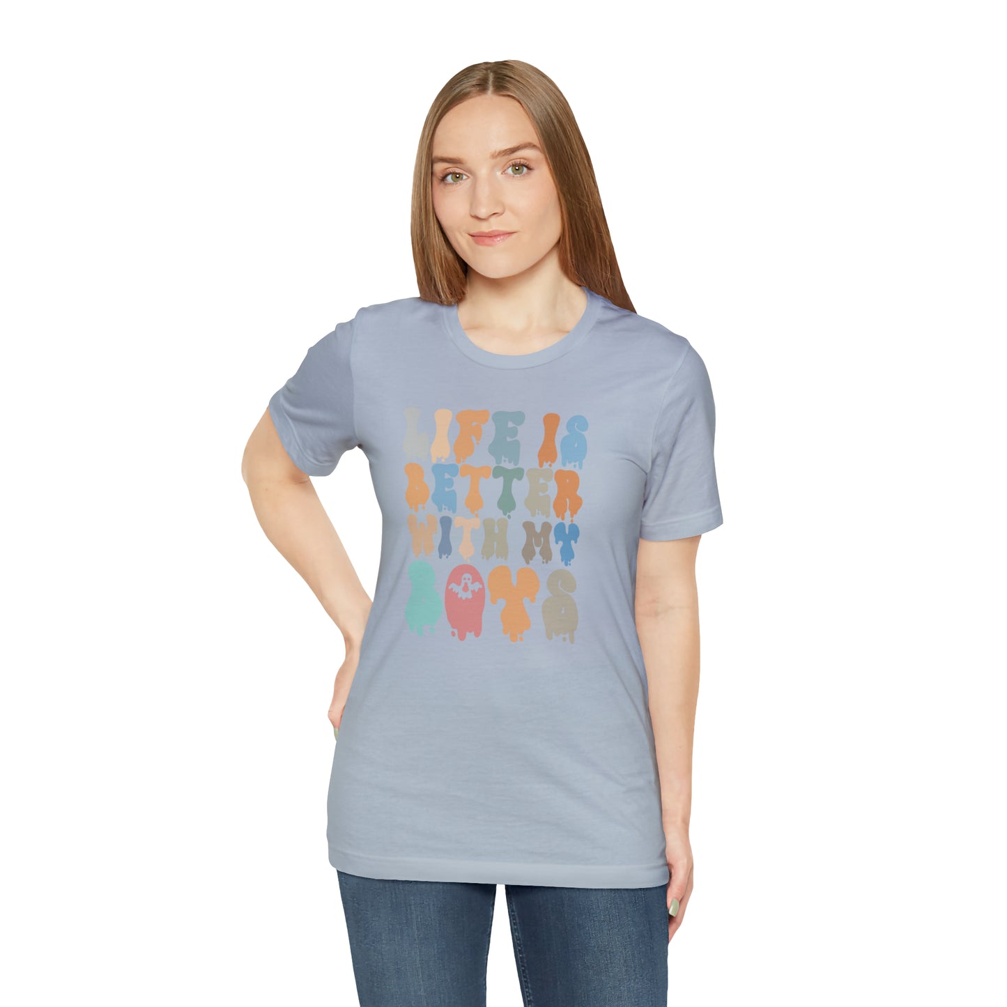 Cute Boy Mom Shirt for Birthday Gift for Mom, Life is better with my boys Shirt for Halloween Gift, T309