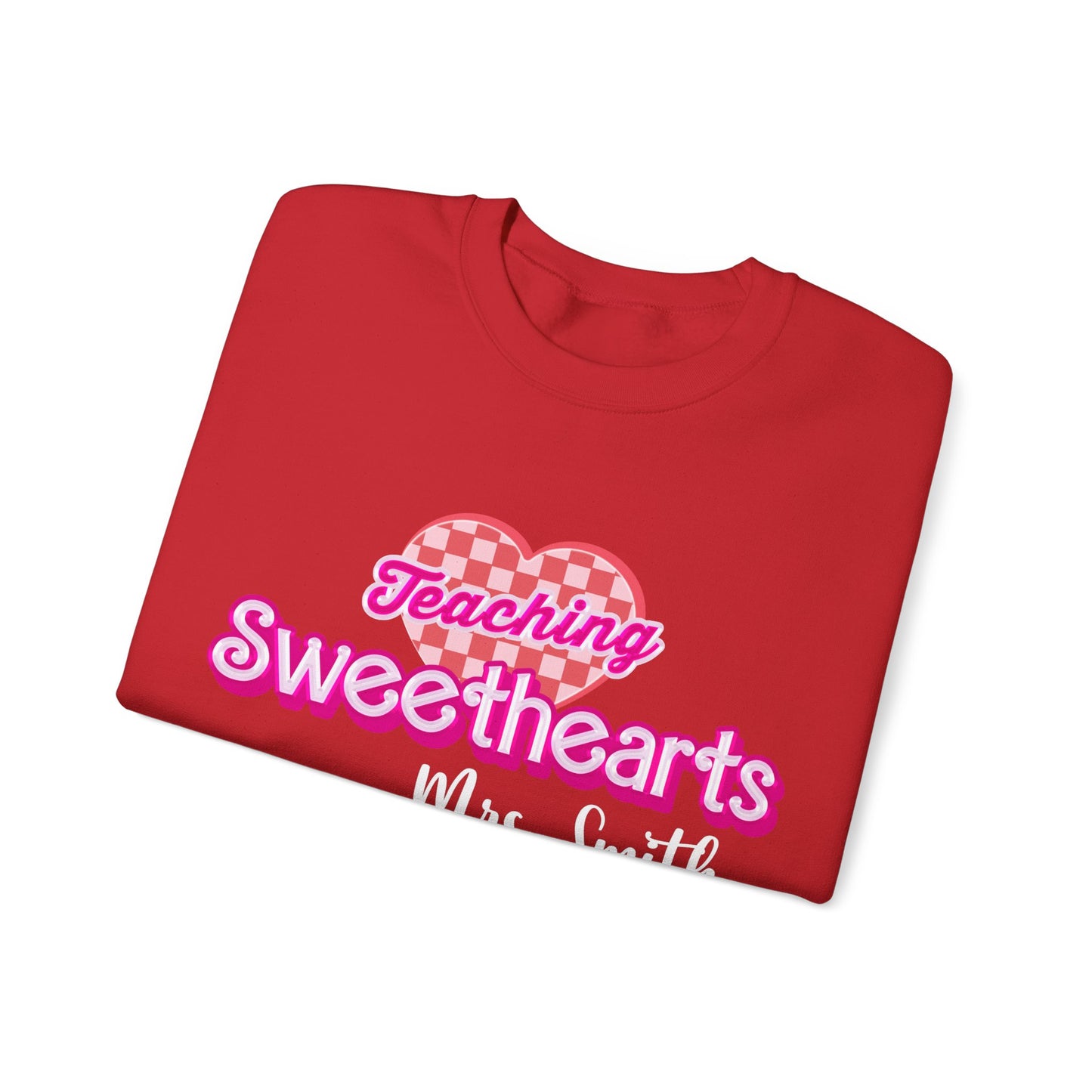 Personalized Teaching Sweethearts Valentines Day Sweatshirt, Teacher Valentine's Day Sweatshirts Teachers, Gift Sweater Hearts Day, S1274