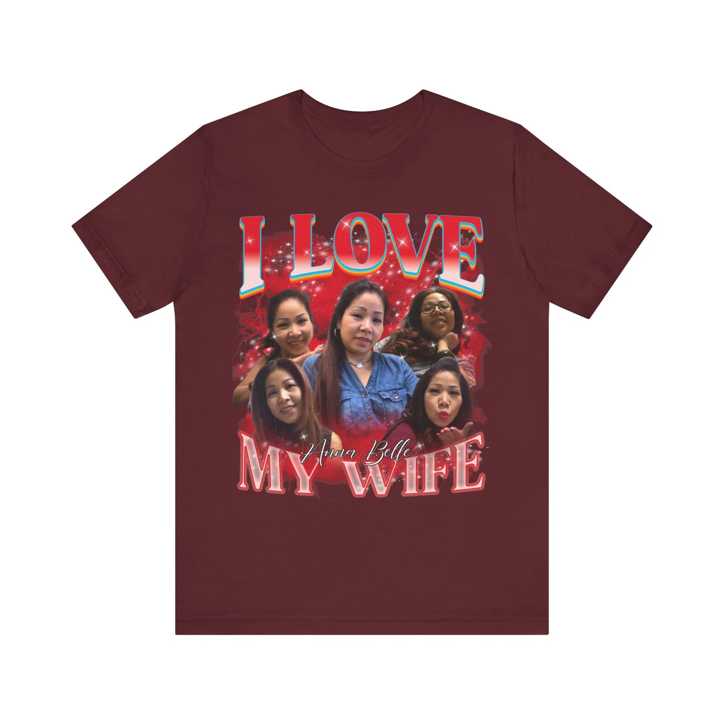 Custom Bootleg Rap Tee, I Love My Wife Shirt, Custom Wife Photo Shirt, Vintage Graphic 90s Tshirt, Valentine's Shirt Gift, T1347 UK