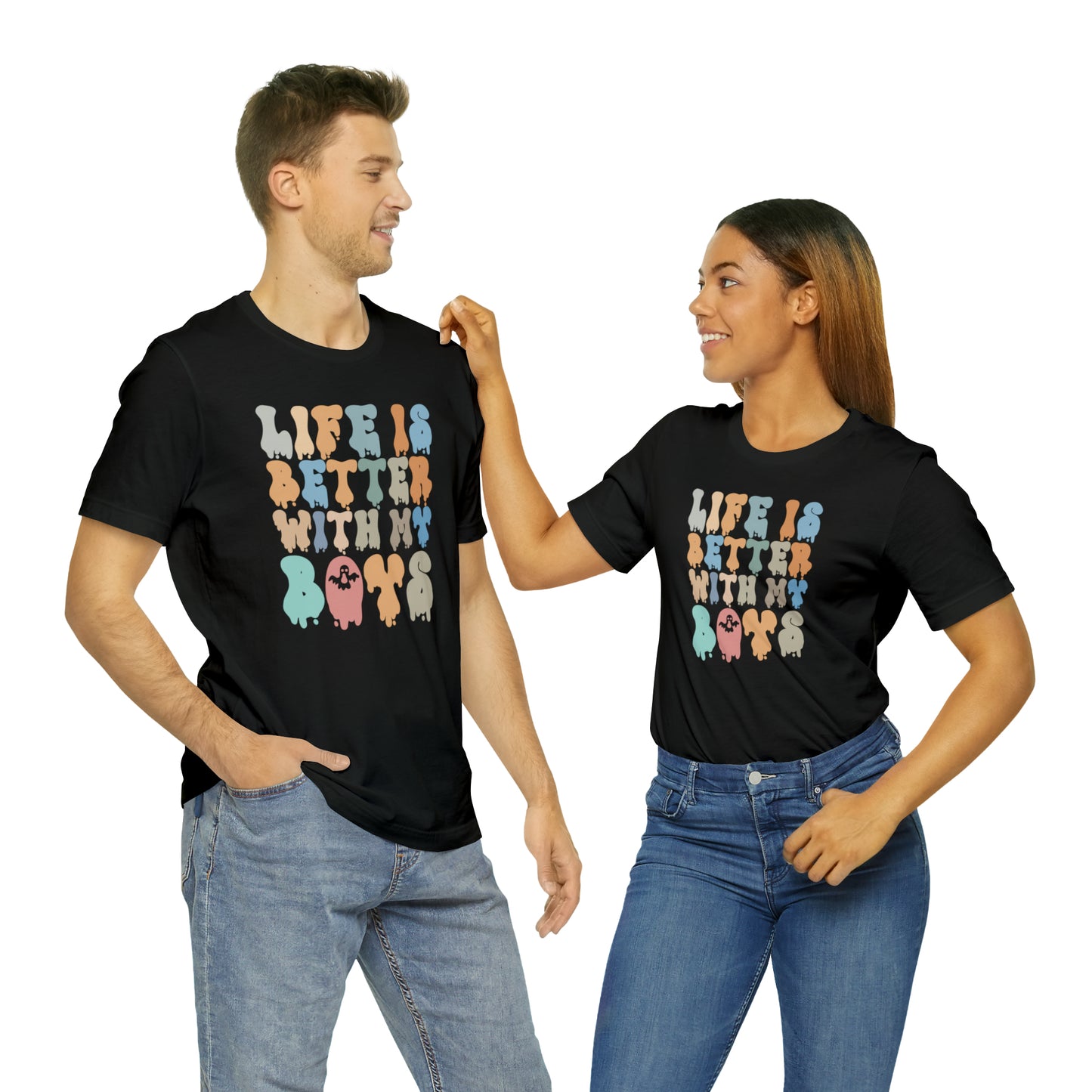 Cute Boy Mom Shirt for Birthday Gift for Mom, Life is better with my boys Shirt for Halloween Gift, T309