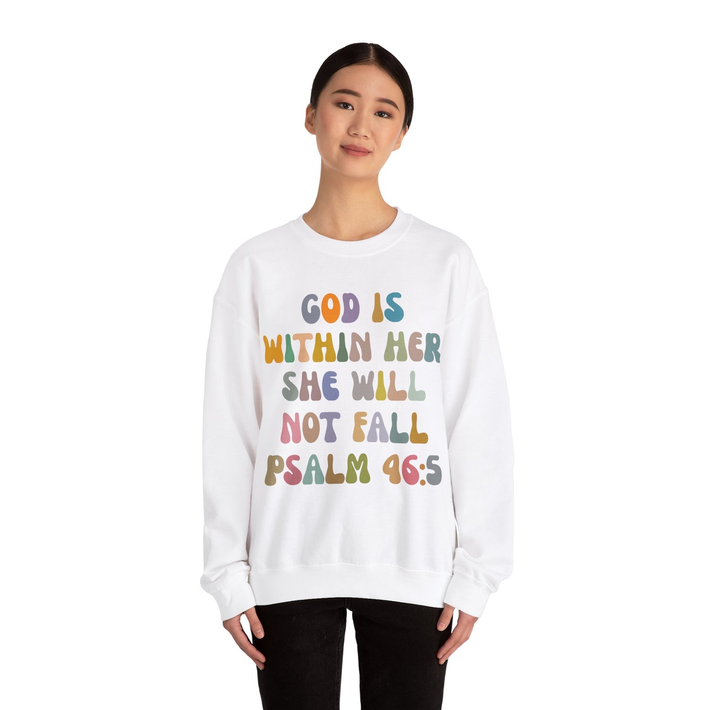 God Is Within Her She Will Not Fall Sweatshirt, Godly Woman Sweatshirt, Religious Women Sweatshirt, Jesus Lover Sweatshirt, S1235