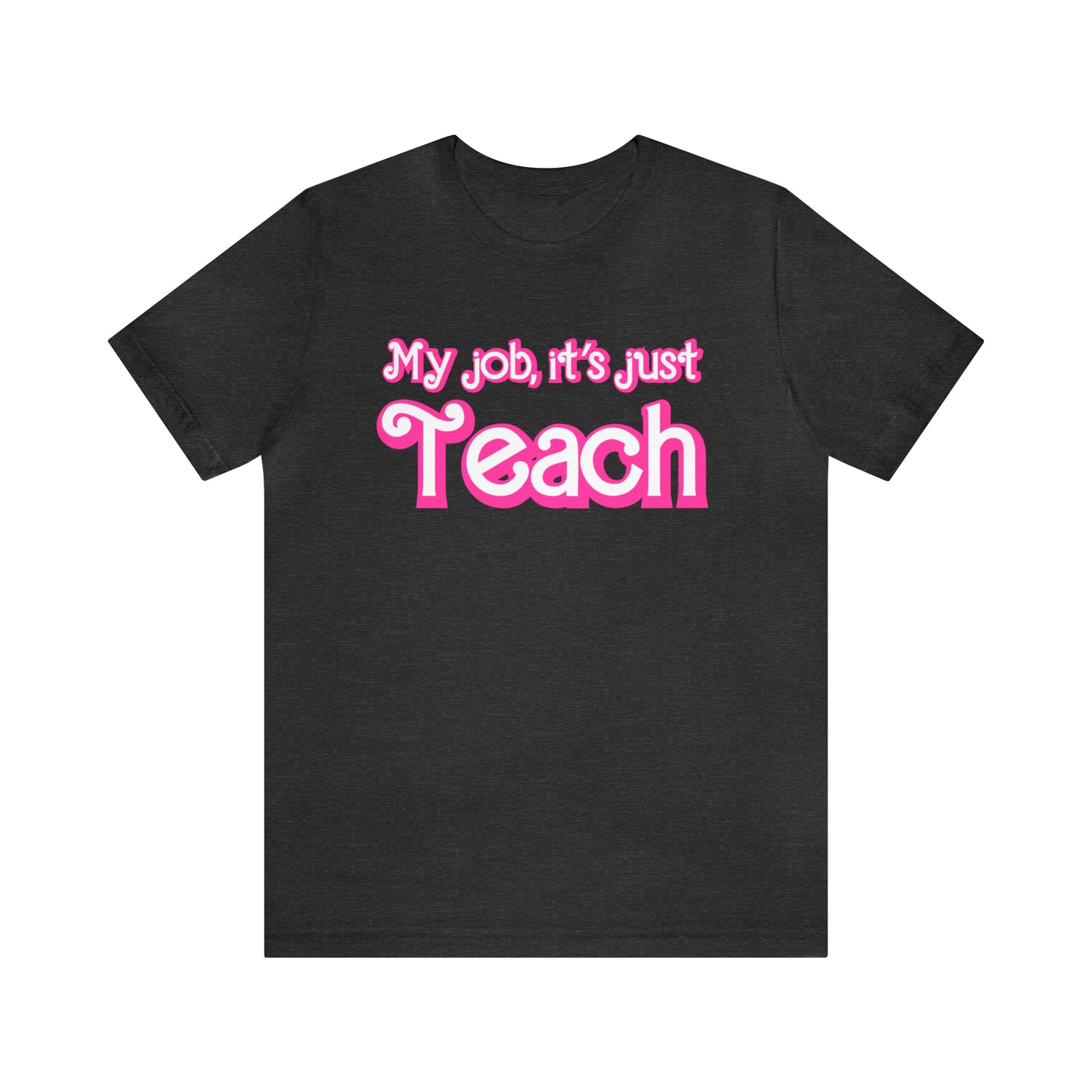 My Job is Just Teach Shirt, Pink Teacher Shirt, Trendy Teacher Shirt, Retro Back to school, Checkered Teacher Tee, Gifts For Teacher, T735