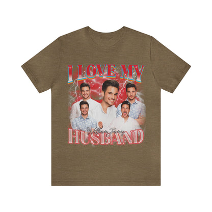 Custom I Love My Husband Shirt, Customized Photo Bootleg Rap Tee, Gif From Husband, T1359