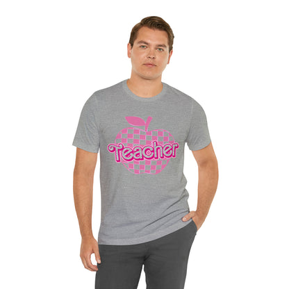 Teacher Shirt, Pink Teacher Shirts, Trendy Teacher Tshirt, Teacher Appreciation Checkered Teacher Tee, Gifts for Teachers, Teacher Era, T793