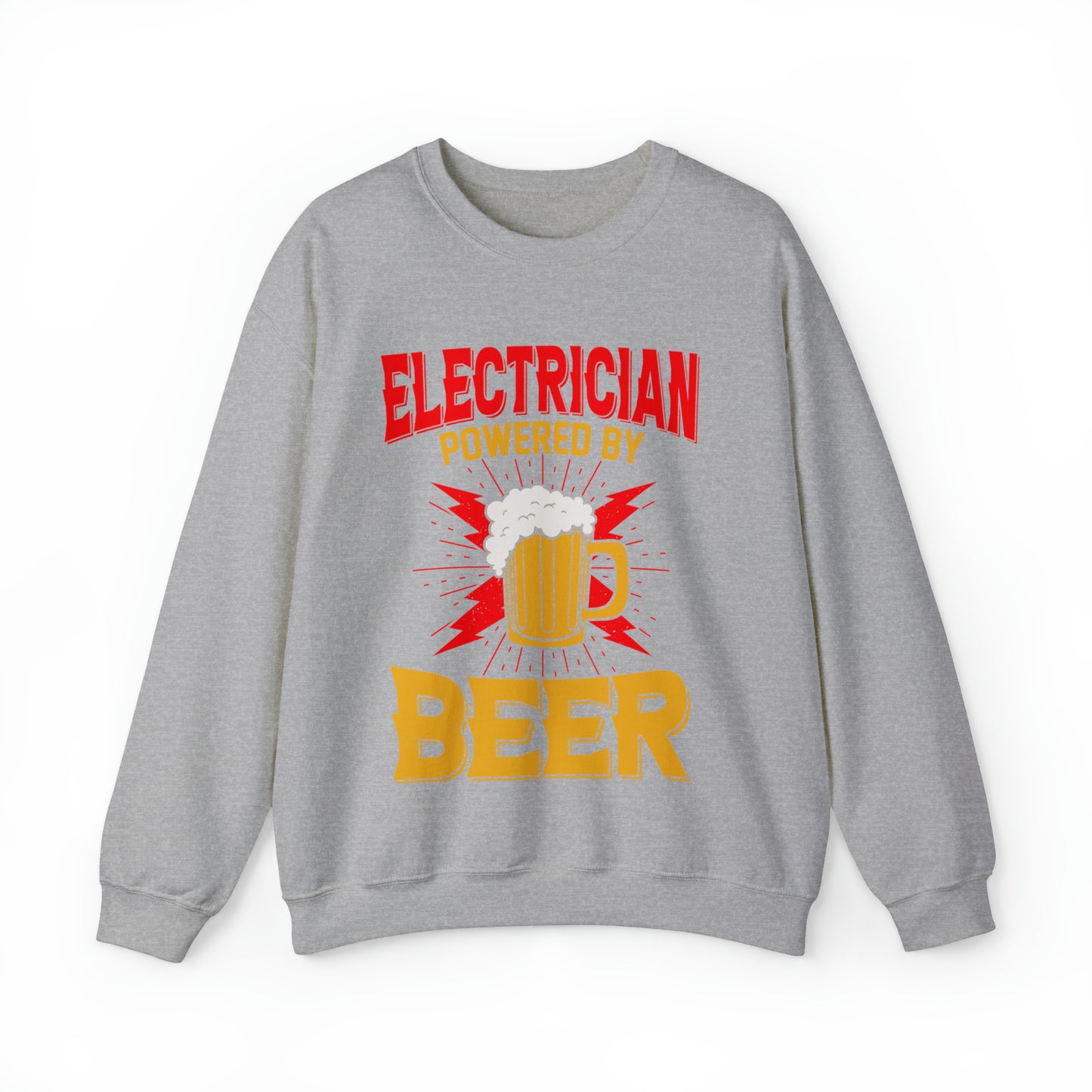 Electrician Powered by Beer Sweatshirt for Men, Funny Sweatshirt for Electrician Gift for Husband, Electrician Sweatshirt, S865