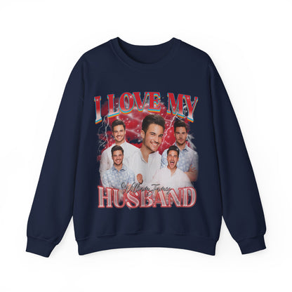 Custom I Love My Husband Sweatshirt, Customized Photo Bootleg Rap Tee, Valentine Matching Couple Sweatshirt, Custom Image Sweatshirt, S1359