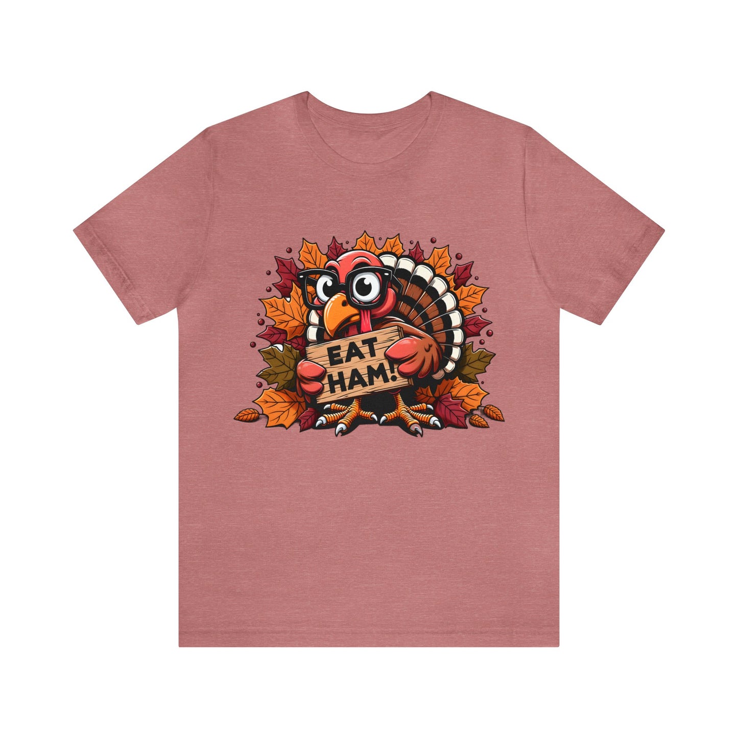 Cute Turkey Eat Ham shirt, Girls Thanksgiving T-shirt, Leopard Print Turkey Shirt, Thankful Shirt, Fall Shirt, Thanksgiving Food Shirt, T858