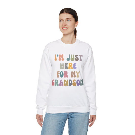 I'm Just Here for My Grandson Sweatshirt, Best Grandmother Sweatshirt, Supportive Grandma Sweatshirt, Gift for Granny from Grandson, S1073