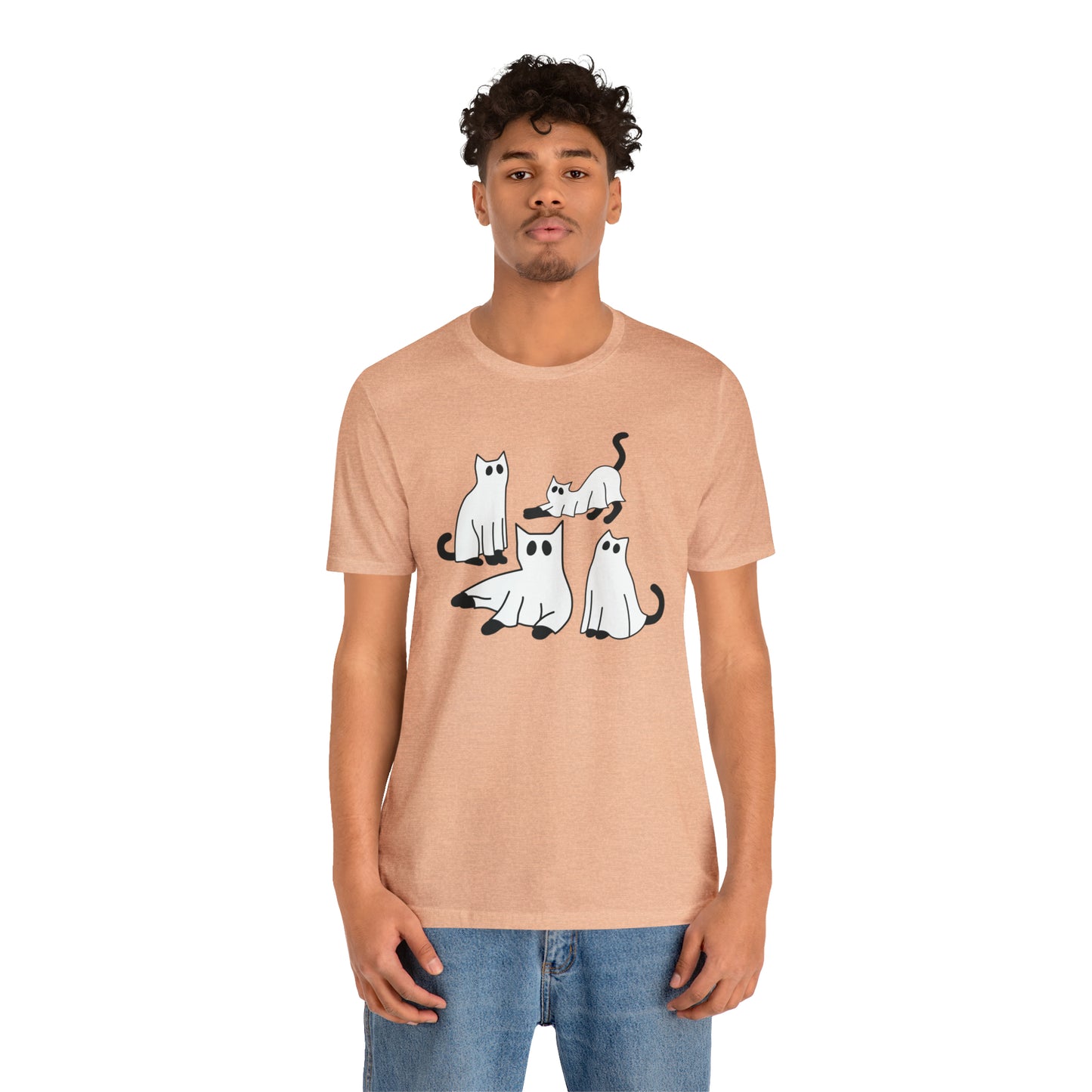 Cat Halloween tshirt, Ghost Halloween Shirt, Ghost Cat Shirt, Fall tshirt for Women, T525