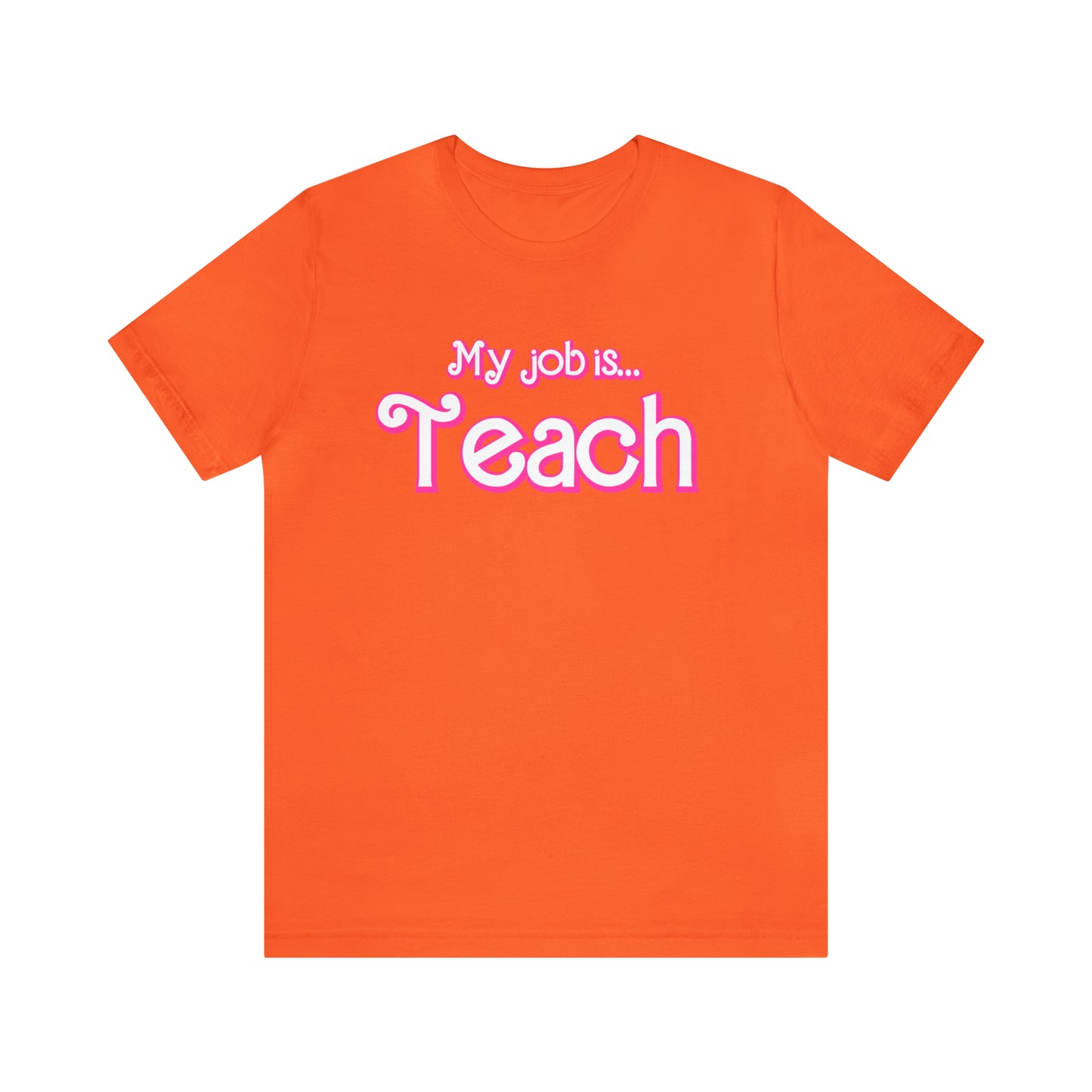 My Job is Teach Shirt, Pink Teacher Shirts, Trendy Teacher T Shirt, Retro Back to school, Teacher Appreciation, Checkered Teacher Tee, T734