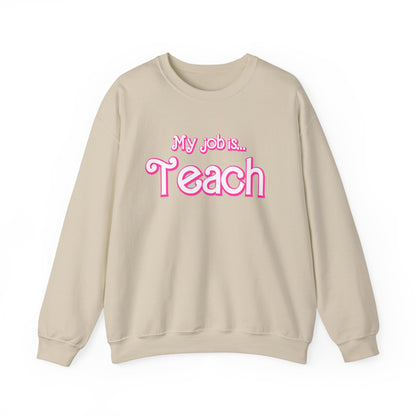 My Job is Teach Sweatshirt, Trendy Teacher Sweatshirt, Retro Back to school, Teacher Appreciation, Checkered Teacher Sweatshirt, S734