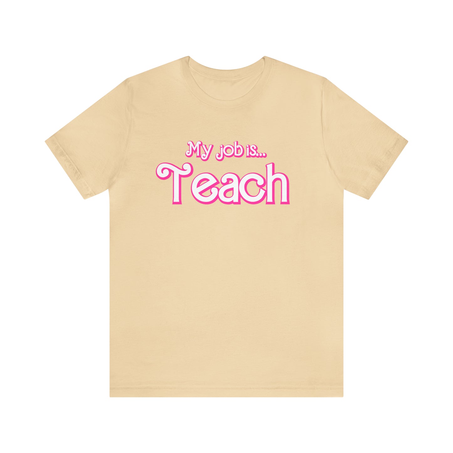 My Job is Teach Shirt, Pink Teacher Shirts, Trendy Teacher T Shirt, Retro Back to school, Teacher Appreciation, Checkered Teacher Tee, T734