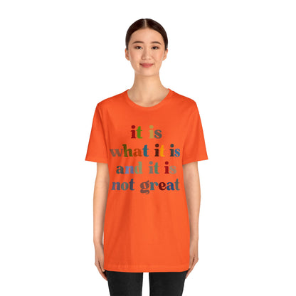 It Is What It Is And It Is Not Great Shirt, Funny Quote Shirt, Funny Meme Shirt, Funny Mood Shirt, Shirt for Women, Gift for Women, T1511