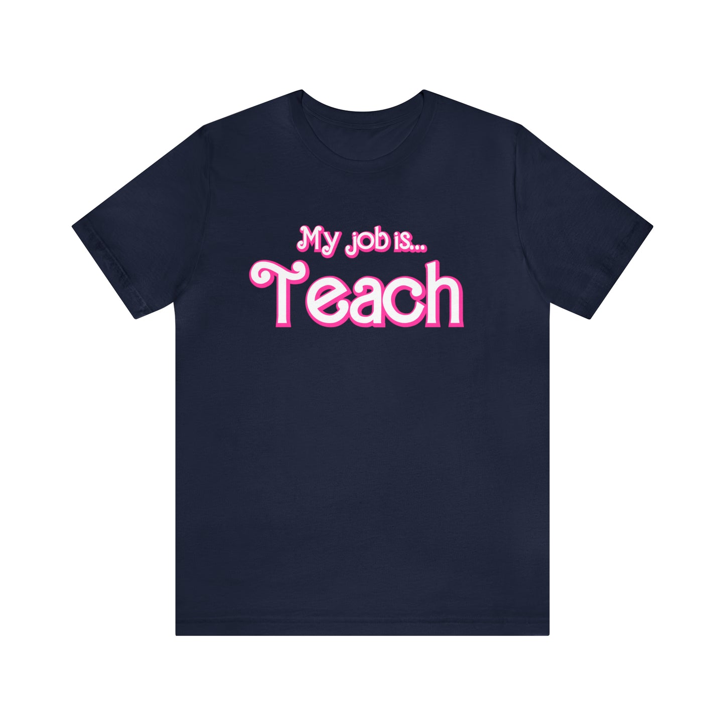 My Job is Teach Shirt, Pink Teacher Shirts, Trendy Teacher T Shirt, Retro Back to school, Teacher Appreciation, Checkered Teacher Tee, T734