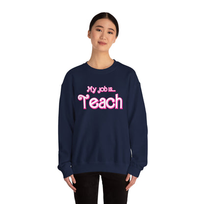 My Job is Teach Sweatshirt, Trendy Teacher Sweatshirt, Retro Back to school, Teacher Appreciation, Checkered Teacher Sweatshirt, S734