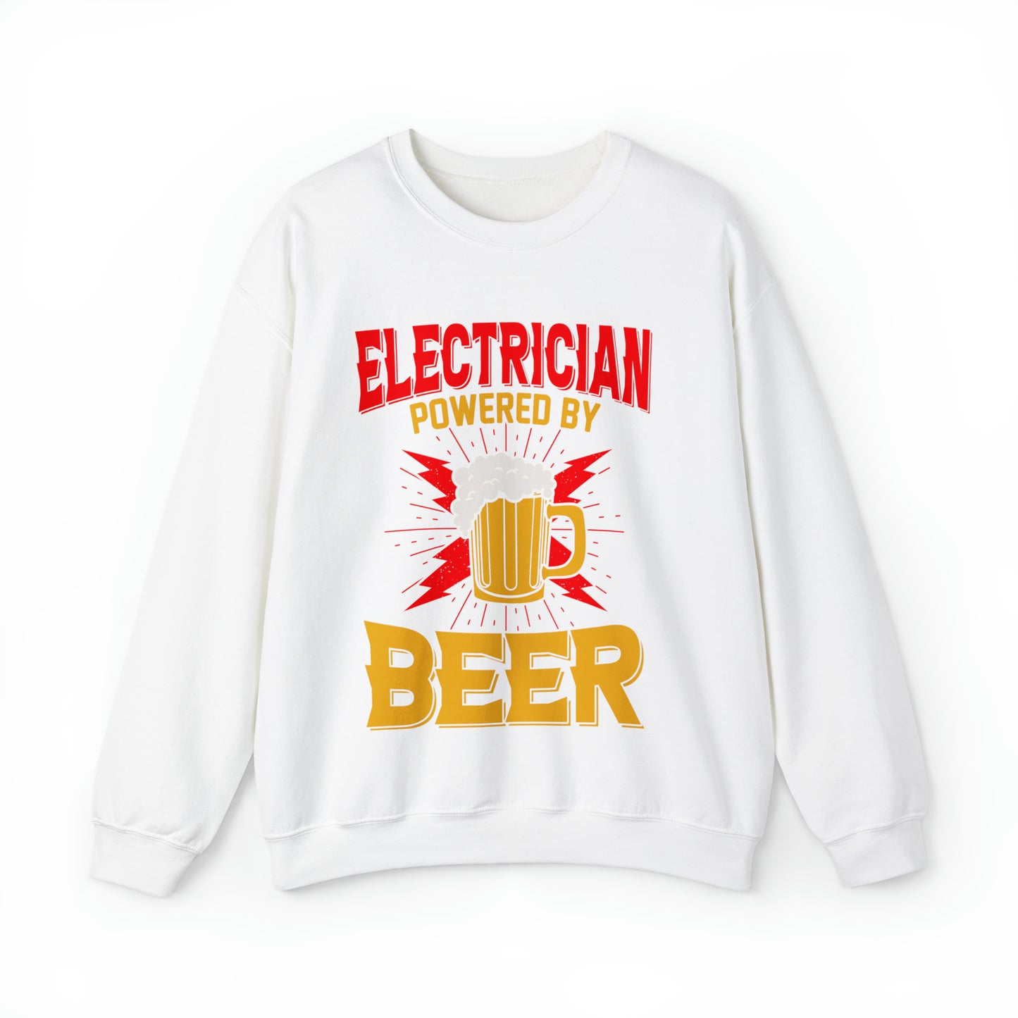 Electrician Powered by Beer Sweatshirt for Men, Funny Sweatshirt for Electrician Gift for Husband, Electrician Sweatshirt, S865